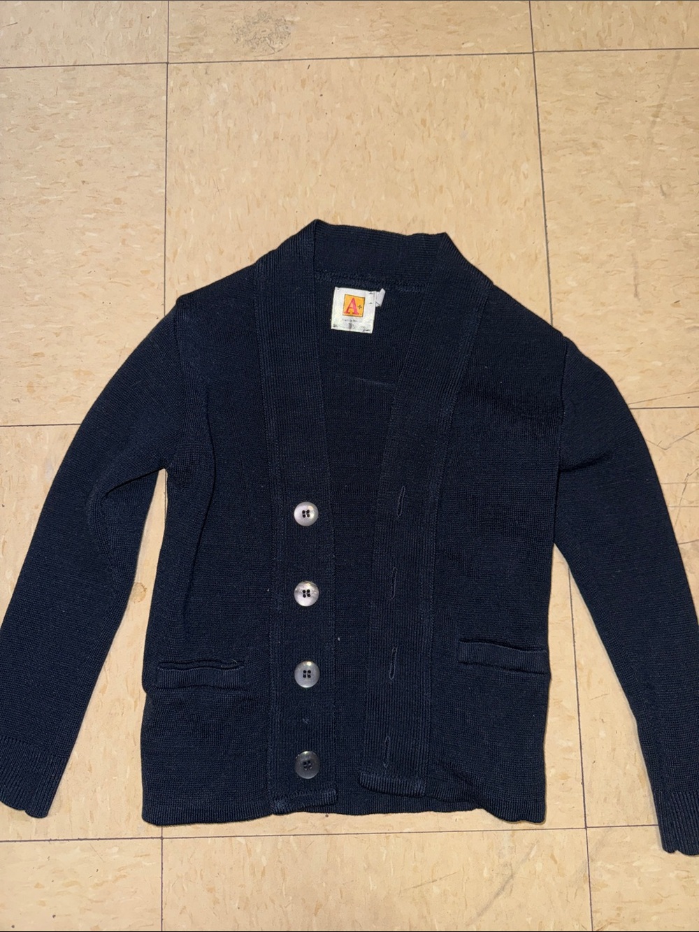 Navy Button Front Cardigan Sweater